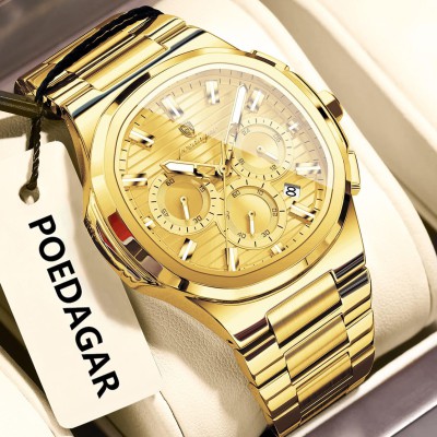 POEDAGAR 834 Best Luxury Man Quartz Watch Nice Square Watch For Men Waterproof Luminous Date Stainles