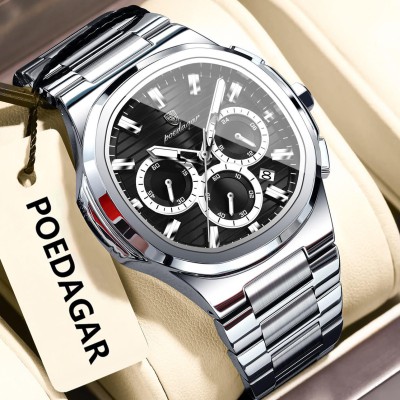 POEDAGAR 834 Best Luxury Man Quartz Watch Nice Square Watch For Men Waterproof Luminous Date Stainles