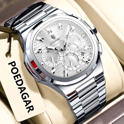 POEDAGAR 834 Best Luxury Man Quartz Watch Nice Square Watch For Men Waterproof Luminous Date Stainles
