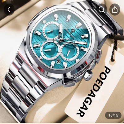 POEDAGAR 834 Best Luxury Man Quartz Watch Nice Square Watch For Men Waterproof Luminous Date Stainles