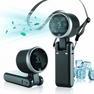 1 Pices Portable Handheld Turbo Fan, 5 Gear Wind, Battery Operated, Hand Fan with Air Turbo Tech