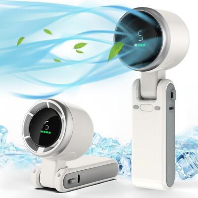 1 Pices Portable Handheld Turbo Fan, 5 Gear Wind, Battery Operated, Hand Fan with Air Turbo Tech
