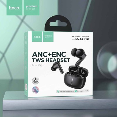 Hoco EQ34 Plus True Wireless ANC+ENC Noise Reduction App Control Bluetooth Earphone
